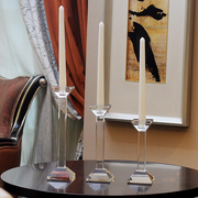 现代简约水晶蜡烛台 欧式浪漫烛光晚餐餐桌烛台 家居装饰小摆件