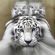 纯棉3d立体卡通动物，四件套动漫全棉，老虎豹子床单被套双人床品