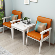 实木桌椅三件套客厅阳台茶桌椅组合会议椅休闲靠背单人沙发椅