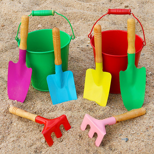 儿童玩沙挖沙子铁铲子铁桶沙滩玩具套装宝宝赶海玩土挖土园艺工具