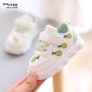 宝宝皮鞋1一2-3岁软底学步鞋子春秋男女小童单鞋运动小白鞋