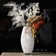 轻奢简约现代白色高级琉璃花瓶插花花艺套装样板间售楼处客厅摆设