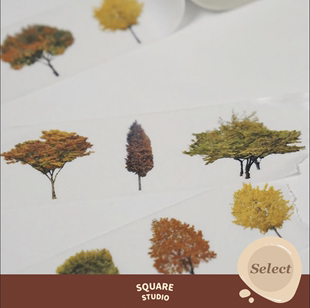 平方studiozagne胶带韩国创意手帐装饰风景植物文字，和纸ins
