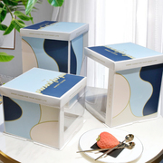 生日半透明蛋糕盒加高6810寸蛋糕盒子包装盒家用网红定制ins风
