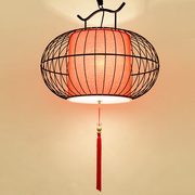 灯笼鸟笼吊灯新中式餐厅灯餐馆，灯具饭店过道，创意个性铁艺复古灯