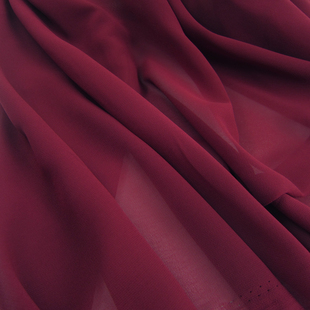 酒红色暗红色加密珍珠雪纺布纯色(布，纯色)晚装，连衣短裙礼服衬衫面料