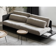 定制北欧复古实木布艺沙发美式简约三人客厅沙发新古典民宿沙发可