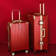 结婚行李箱红色网红陪嫁用品婚庆大容量新娘拉杆箱万向轮旅行箱