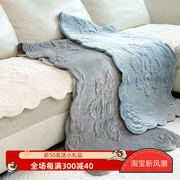 韩国进口沙发垫欧式轻奢短绒，加厚坐垫靠背巾客厅，防滑真皮贵妃椅套