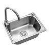 304不锈钢单槽洗菜盆厨房套餐成型一体池水斗拉丝水槽大洗碗加厚