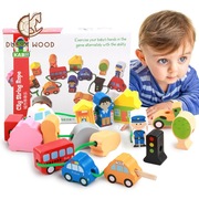 儿童益智早教玩具 木质串珠玩具 diy木制积木玩具