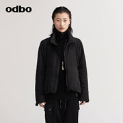 商场同款odbo/欧迪比欧秋冬季女装黑色棉服女短款百搭外套潮