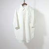 牧木原创设计男装潮流宽松挺括白色五分袖休闲衬衫男中袖小众衬衣