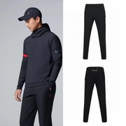 日韩原单高端高尔夫男士磨毛保暖显瘦短裤拼接加厚针织套头衫