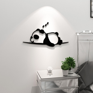 熊猫可爱卡通贴纸厨房，卫生间推拉门墙贴画创意，卧室床头墙面装饰品
