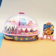 儿童过家家仿真迷你粉色蛋糕柜微缩模型玩具娃娃屋厨房小摆件玩具