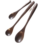 黑胡桃木餐具家用原木汤勺汤匙，奶茶咖啡搅拌勺，长柄水杯勺实木勺子