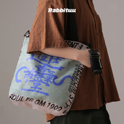 rabbituu环保袋吉文有相帆布包加大容量休闲环保袋通勤单肩包