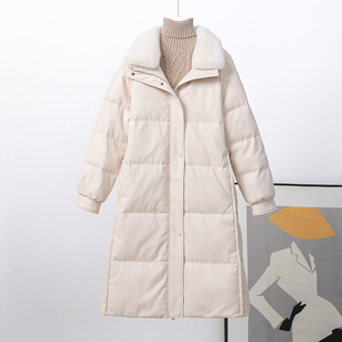 2024冬季新款真皮皮衣女中长款羽绒服韩版海宁皮草水貂毛大衣外套