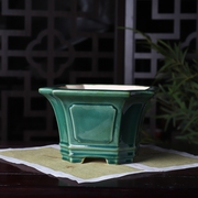 高档陶瓷手工花盆室内桌面，盆景盆绿植，盆兰花盆大号盆栽简约正方形