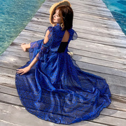 巴厘岛沙滩裙子仙女超仙森系连衣裙2024夏装旅游收腰显瘦气质