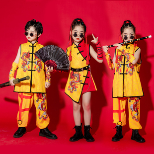 六一儿童街舞嘻哈演出服，中国风武术表演女童，古典爵士舞走秀表演服