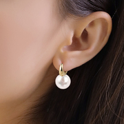 纯银耳钉贝珠耳环女人造珍珠耳饰小巧气质简约耳扣小众设计高级感