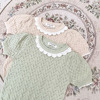 2023女童女婴童装针织衫，套头镂空针织衫薄款可爱波浪领针织短袖