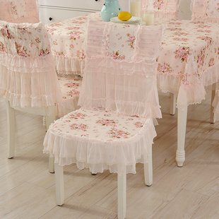 定制浪漫欧式蕾丝餐桌布，布艺长方形田园桌布椅套，椅垫椅子套罩家用