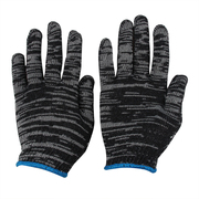 手套劳保耐磨棉线工作手套，白线加厚黑花手套，防滑修车防护尼龙手套