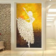 3D立体玄关壁纸壁画背景墙纸 欧式走廊过道竖版浮雕艺术无缝墙布