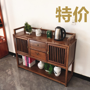 新中式餐边柜实木柜子老榆木边柜茶水柜客厅置物柜靠墙入户玄关柜