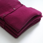 外贸原单 法国单 法式优雅羊绒针织圆领毛衣梅子色长袖小开衫