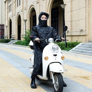 冬季电瓶车挡风衣女外套骑车防风衣保暖棉衣罩加绒加厚防水挡风被