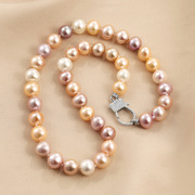 925纯银多彩色珍珠项链短款时尚气质高级感挂件韩国版网红锁骨链