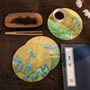 千里江山硅藻泥吸水防滑茶垫国风，待客泡茶杯垫，茶台搭配防烫沥水垫