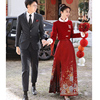 红色马面裙敬酒服新娘，订婚礼服裙结婚套装新中式，婚服加厚秋冬季女