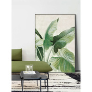 绿色植物玄关装饰画现代简约客厅沙发背景墙北欧风，小清新落地挂画