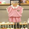 小云朵moimoln女童速干运动套装韩国2024夏季粉色短袖两件套