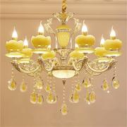 新欧式吊灯h灯石水晶，蜡烛灯客厅餐厅玉饰，卧室锌合金灯具后现代