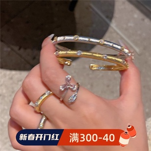 这个手环好好看镶嵌锆石手镯，戒指百搭高级感轻奢手镯气质手饰品