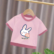 100%纯棉女童短袖T恤夏季小孩儿童宝宝洋气卡通动漫半袖上衣