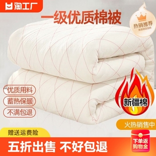 新疆一级长绒棉被棉花被子被芯棉絮床垫被褥子，手工冬被全棉纯棉花