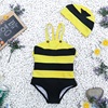 儿童泳衣韩国女孩男童连体可爱小蜜蜂游泳衣宝宝婴儿1-3岁泳装