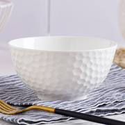 尚韵景德镇白色陶瓷碗创意浮雕小汤碗家用米饭碗简约轻奢餐具碗