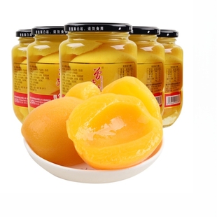 曾子山(曾子山)黄桃罐头新鲜水果罐头玻璃瓶500g无防腐剂整箱烘焙零食食品