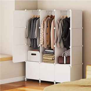 衣柜家用卧室衣服收纳柜子简易组装塑料折叠衣橱出租房用经济型