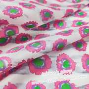 夏季真丝丝棉布料diy手工，面料连衣裙上衣布艺粉色花卉