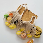 欧美风购物袋水果网兜手提单，肩包镂空编织袋便携超市，环保袋沙滩包