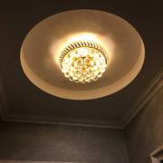 走廊水晶灯圆形吸顶灯玄关LED过道小入户灯具欧式卧室灯门厅灯饰